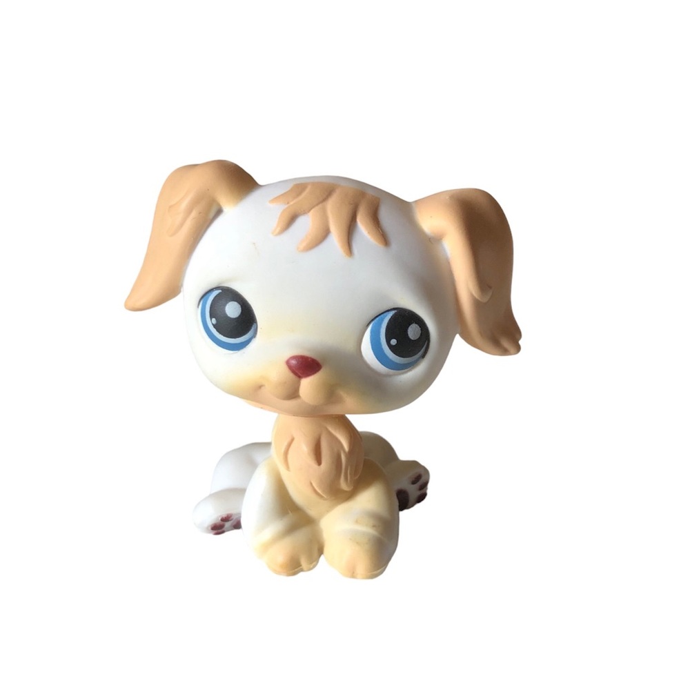 Littlest Pet Shop Golden Retriever Dog 140 Yellow Blue Eyes LPS Portable Pets